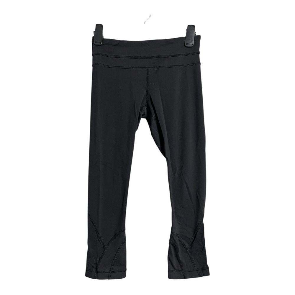Lululemon Black Athletic Pants Capri Crop Stretch Gym Athleisure Designer 4